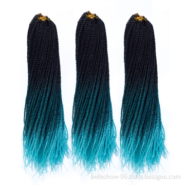 Hot sell wholesale senegalese crochet braid twist synthetic crochet hair extensions  ombre crochet twist braid